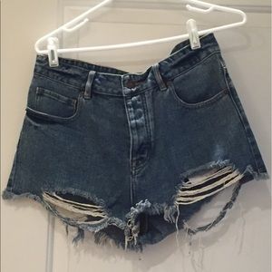 High rise jean shorts