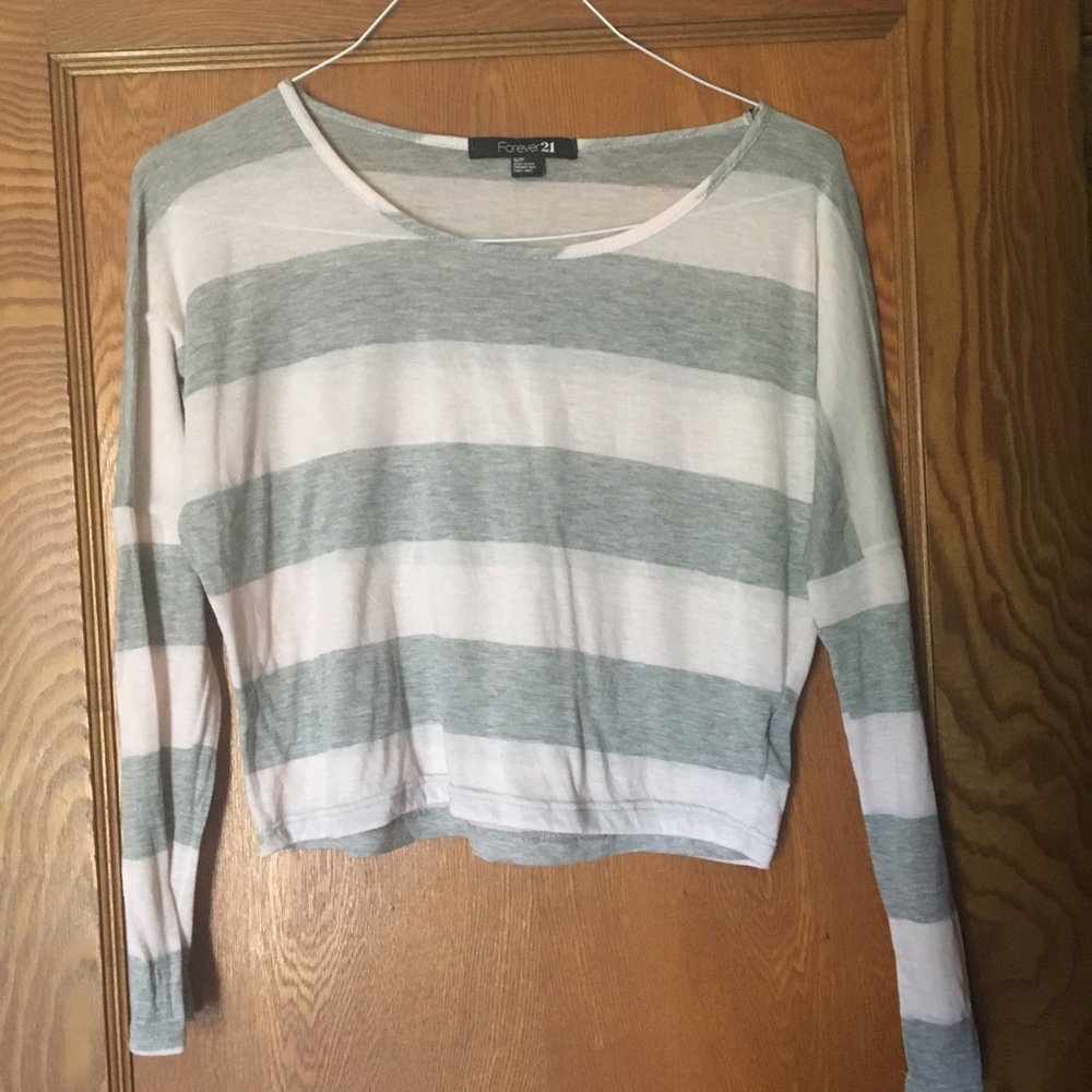 Pink/Gray Sheer Top