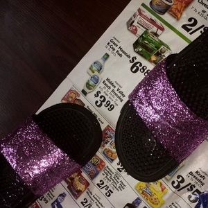 Nike sparkly flip flops