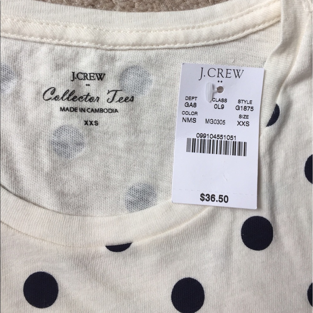 NWT J. Crew Collector Tee - Size XXS - Picture 4 of 5