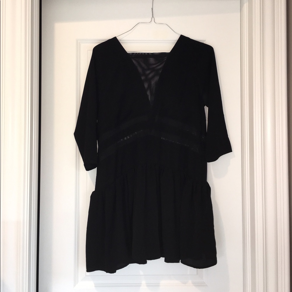 Short Black Dress with Shear