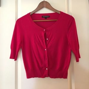 S S Express Cropped Pink Cardigan w/ rhinestones