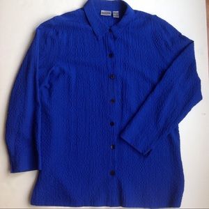 Chico's Cobalt Puckered Shirt