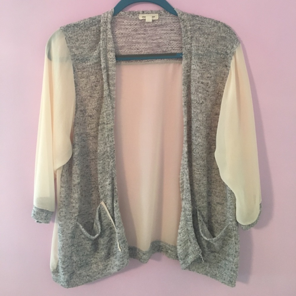 Peach and gray blouse