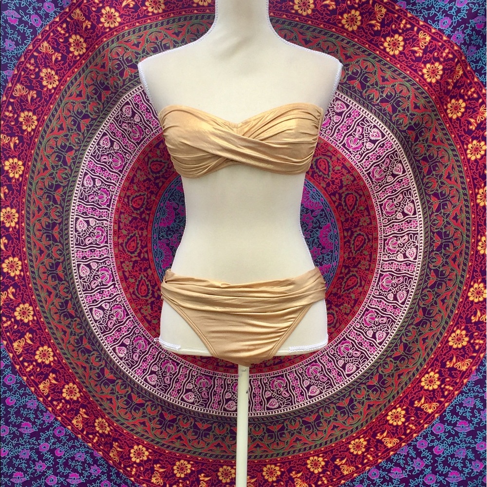 La Blanca Strapless Gold Bikini