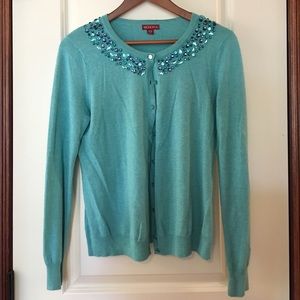 Size M Merona Teal Detailed Cardigan