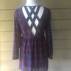 H&M Plaid Babydoll Tunic