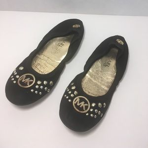 Black and Gold Michael Kors Flats