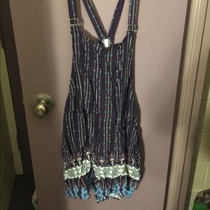 Geometric colored overalls