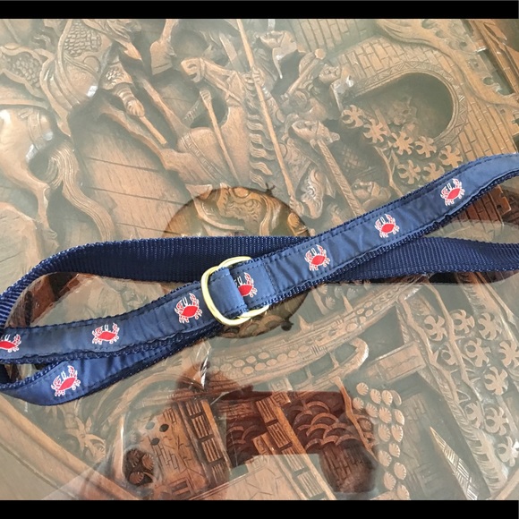 Navy and red crab ribbon belt - Picture 1 of 3
