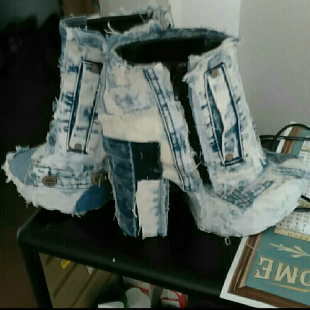 Denim custom boots