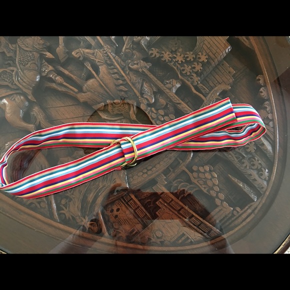Rainbow striped ribbon belt - Picture 1 of 4