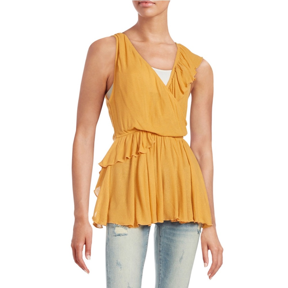 Free People Float Away Ruffled Tank Top Blouse - Picture 5 of 6
