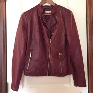 Size S Calvin Klein Faux Leather Moto Jacket