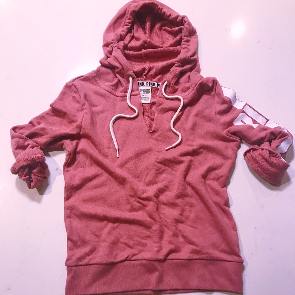 Split Neck Hoodie from PINK