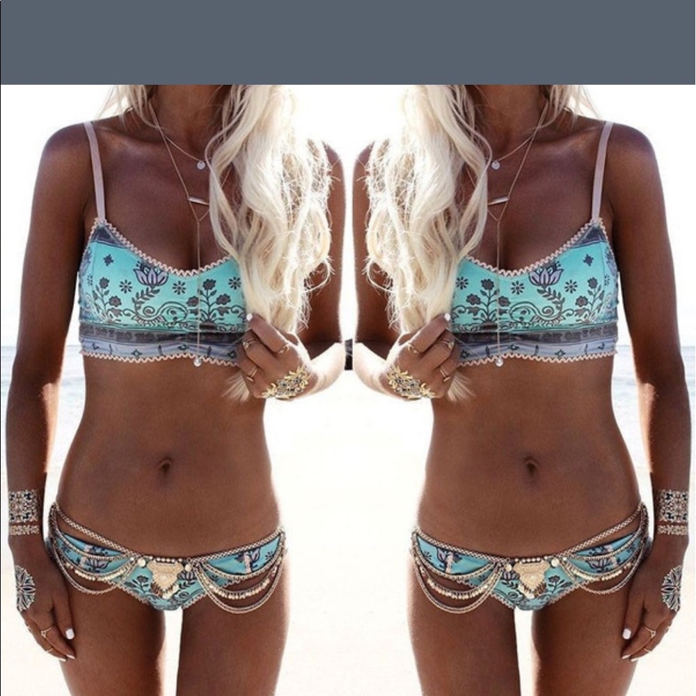 Print bikini boho gypsy festival NWOT - Picture 2 of 4