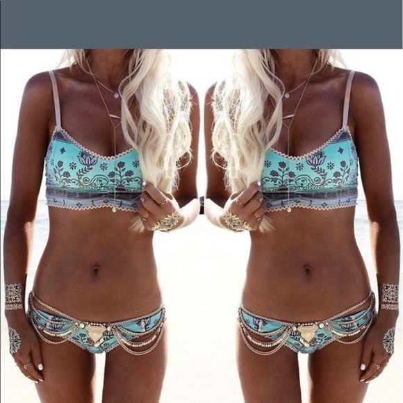 Print bikini boho gypsy festival NWOT - Picture 2 of 4