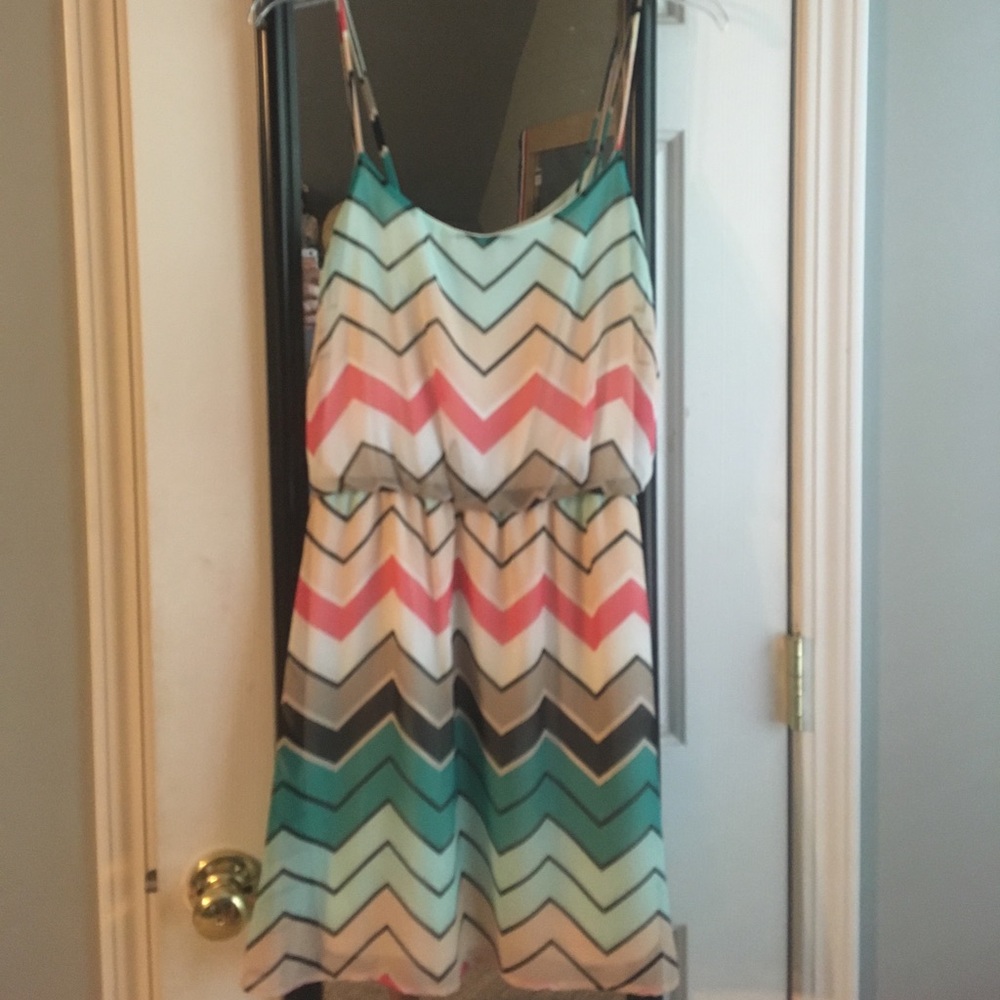 Multicolor chevron dress
