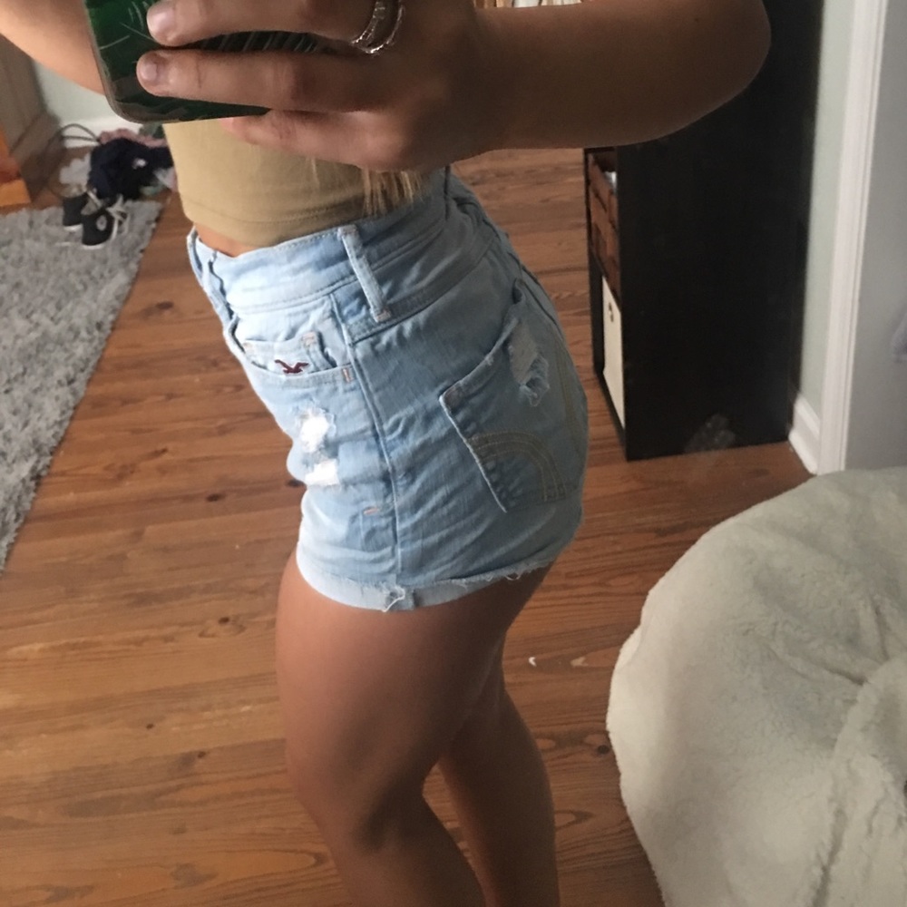 High rise jean shorts