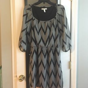 Black and white chevron dress