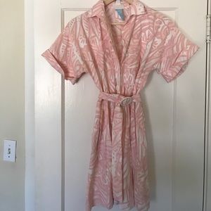 Vintage Pink Print Dress