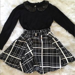 H&M Black Sweater With Sequin Collar