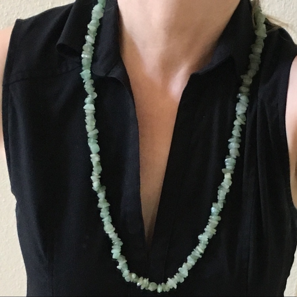 Pale Green Genuine Semi-Precious Stone Necklace
