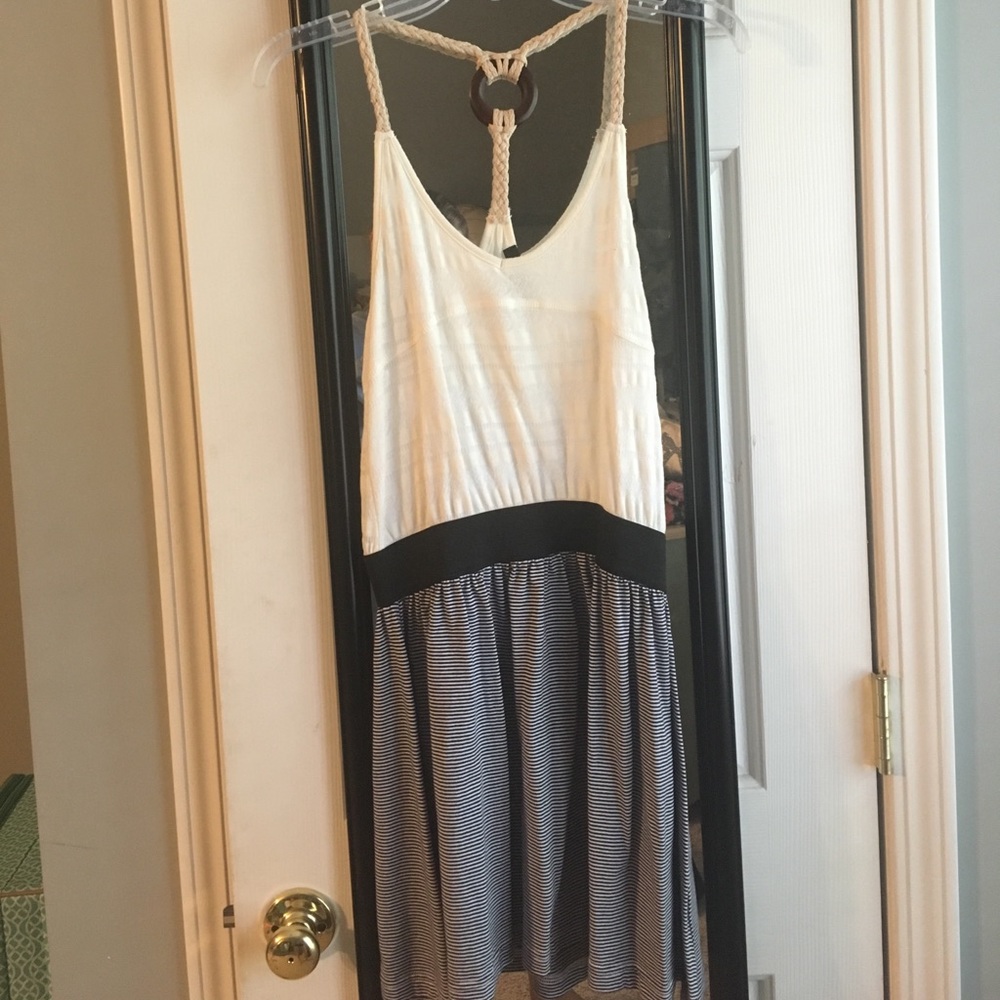 Lace and striped dress