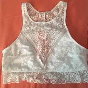 Aerie high neck white bralette