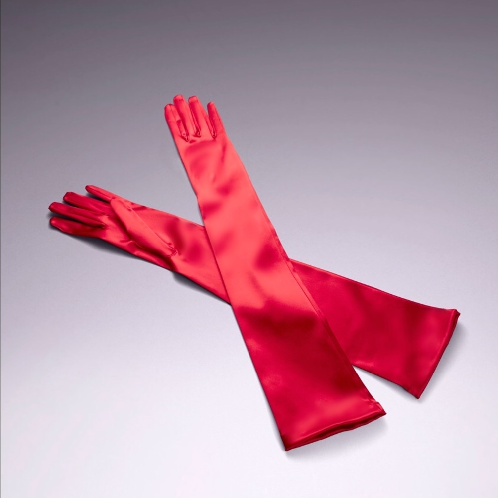 Agent Provocateur classic long red gloves