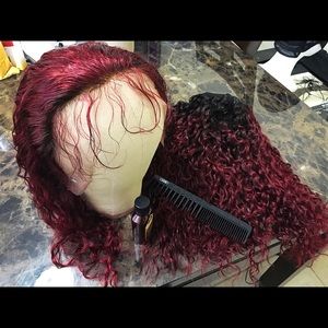 100% human hair wig with frontal Custom colored