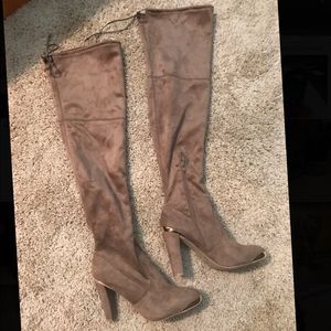 Tan, light brown thigh high boots size 8