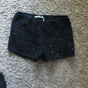 Sequined black shorts