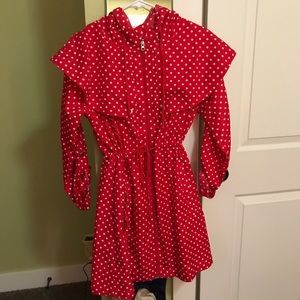 Red polka dot raincoat