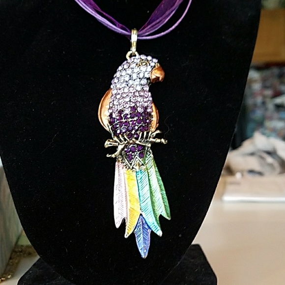 Parrot Pendants on ribbons and Stain cords - Picture 2 of 5