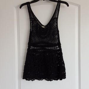 Urban Outfitters Black Crochet Tank