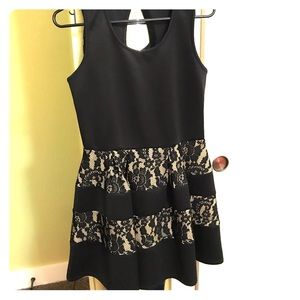 Black dress with lace accents