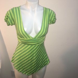 Neon stripe asymmetrical shirt