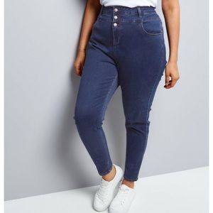 New Look Curves Blue High Waist Skinny Yazmin Jean