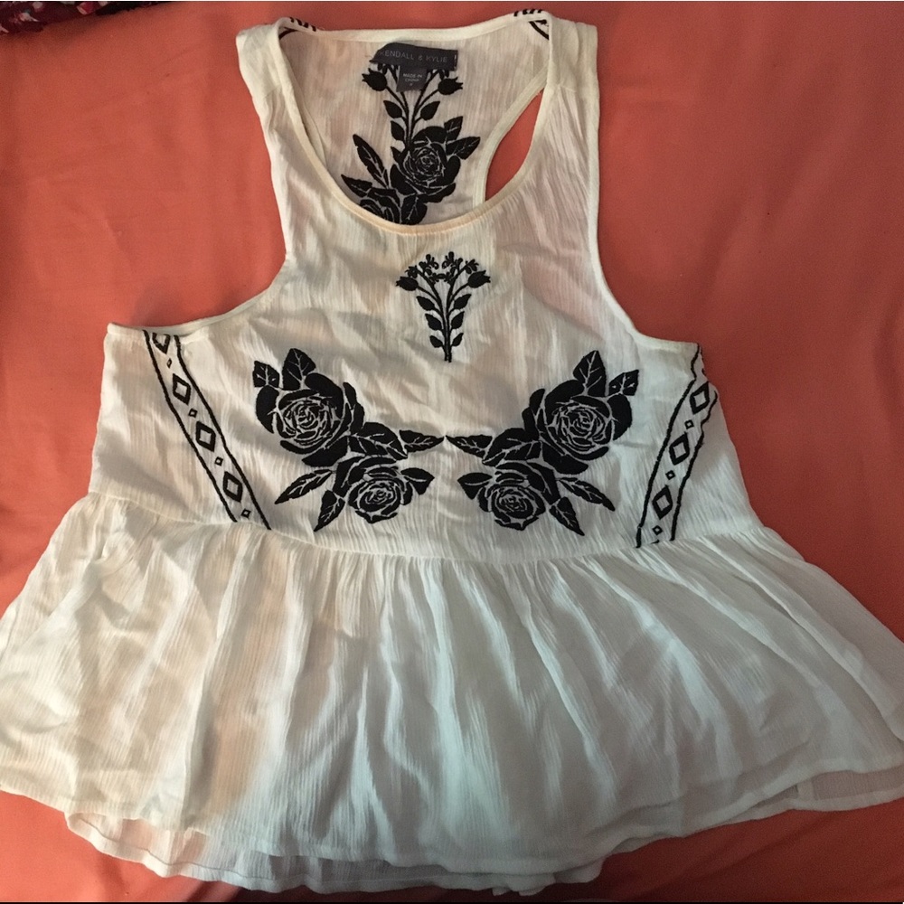 Embroidered floral top