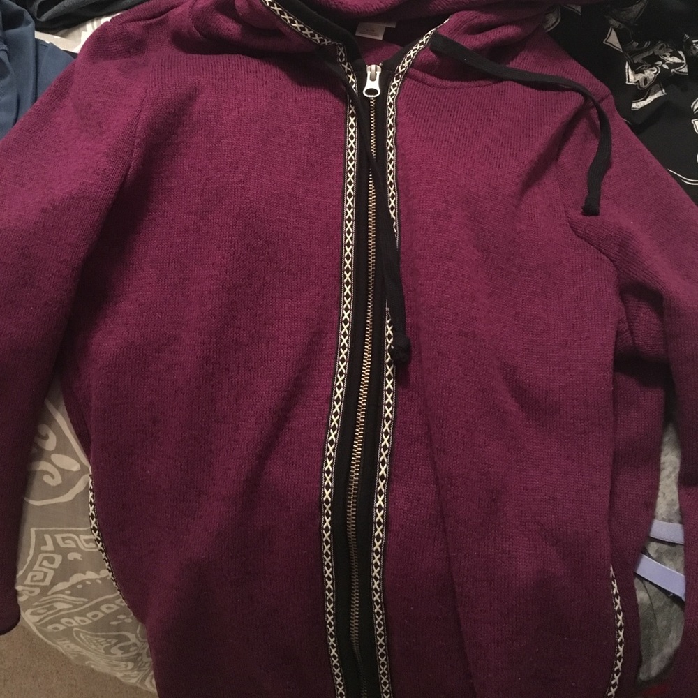 Maroon hooded jacket