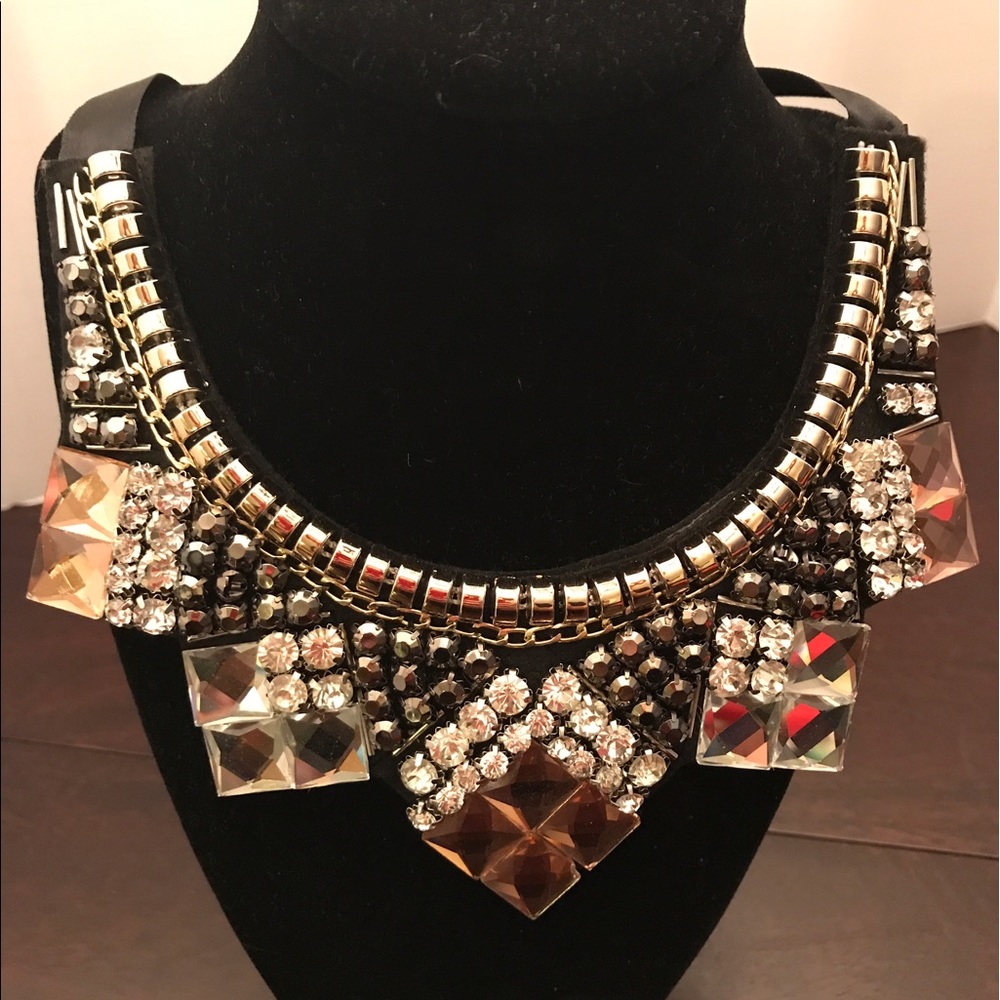 Statement tie on satin necklace one of a kind!