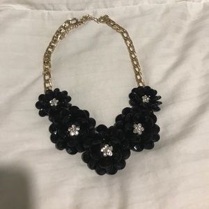 Black flower necklace