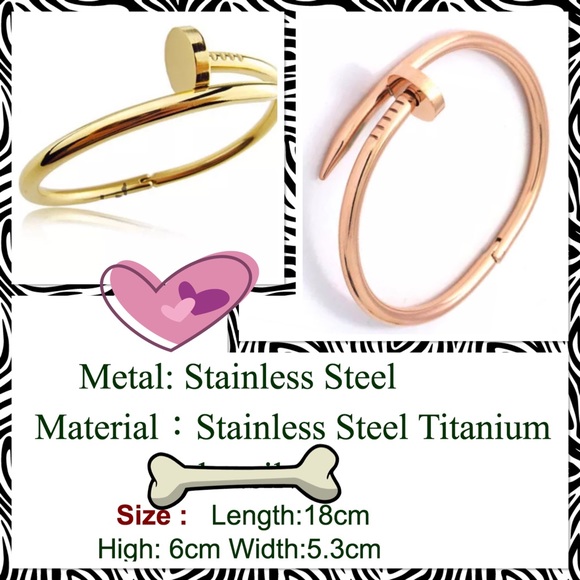 Last 1 Nail shape stainless steel punk rock bangle - Picture 2 of 2