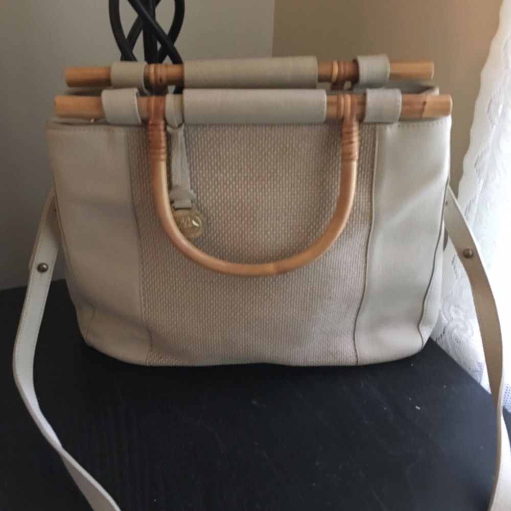 Brahmin Leather and Canvas Purse