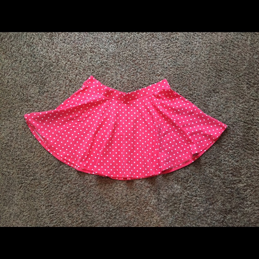 Pink Polka Dot Skirt w zipper