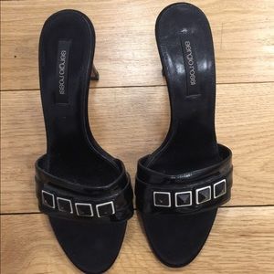 Sergio Rossi Black Spiked Sandal Heels Size 36 Sergio Rossi Black Spiked Sandal Heels Size 36