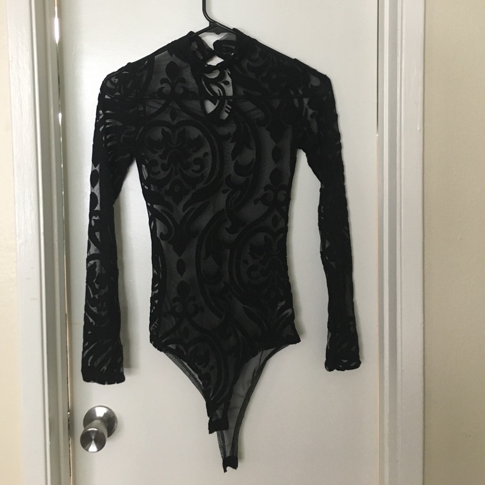 Black sheer bodysuit