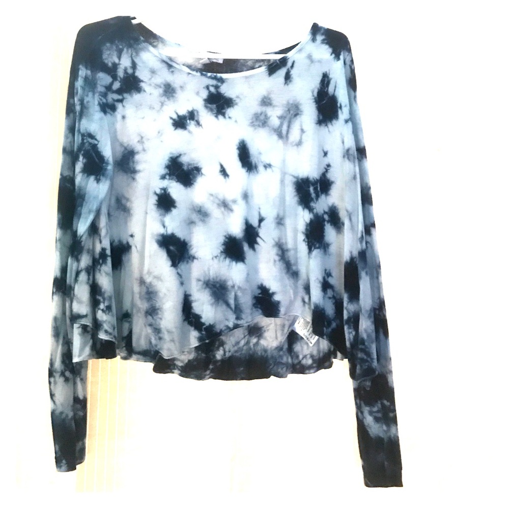 Blue Tye Die Crop Top