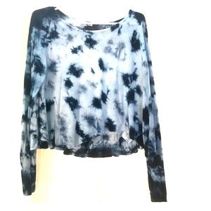 Blue Tye Die Crop Top